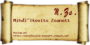 Mihálkovits Zsanett névjegykártya